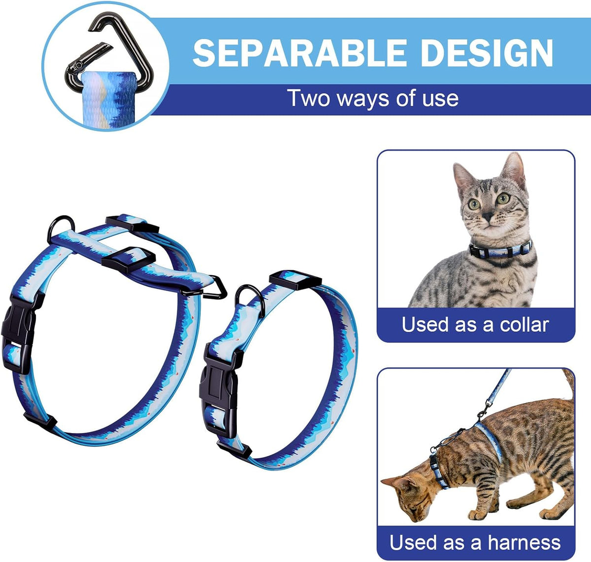 Hikiko Escape-Proof Cat Harness and Leash Set for Walking