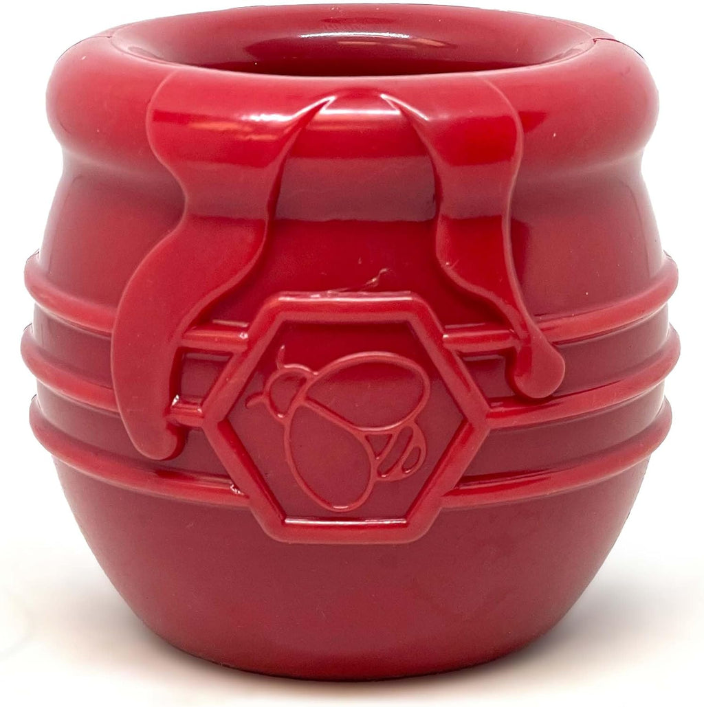 SodaPup Honey Pot – Durable Dog Treat Dispenser & Enrichment Toy Made in USA from Non-Toxic, Pet Safe, Food Safe Natural Rubber Material for Mental Stimulation, Problem Chewing, Calming Nerves, & More