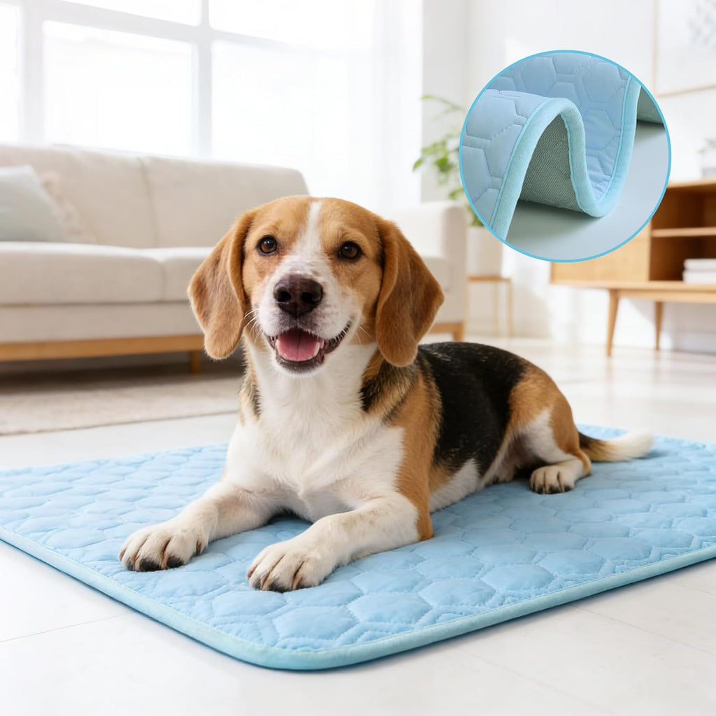 Dog Cooling Mat Ice Silk Washable Non-Slip Pet Summer Pad