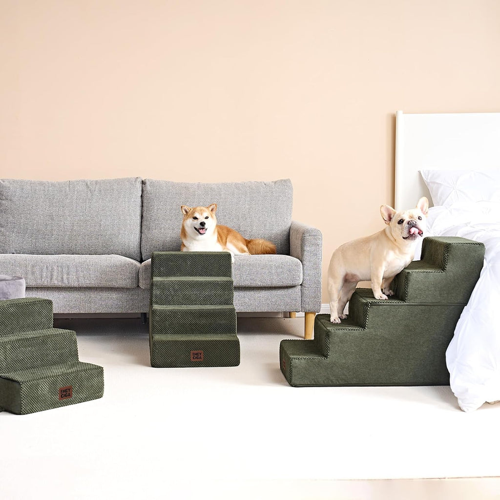EHEYCIGA Dog Stairs 13.5" H, 3-Step Extra Wide Dog Steps
