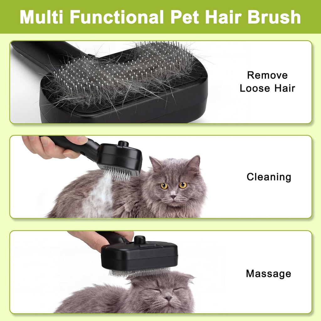 Pet Steam Brush, 3-in-1 Dog & Cat Grooming Comb for Pet Hair Removal