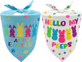 Easter Dog Bandanas 2PCS-XLarge,Adjustable Holiday Party Pets Rabbit Easter Egg Outfits,Triangle Reversible Pet Scarf for Boys and Girls,Dog Costume Gifts for Extra Large Dogs