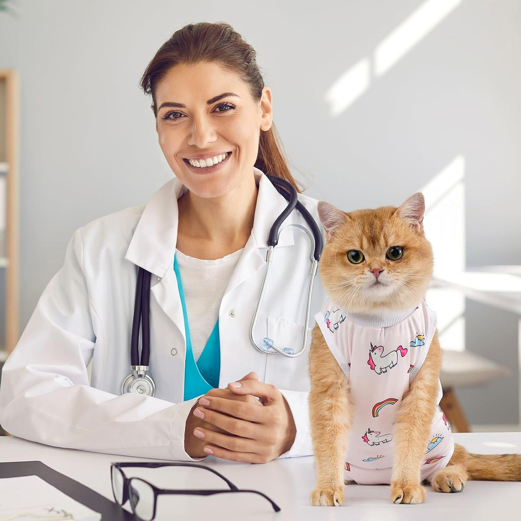 Avont Cat Recovery Suit - Kitten Onesie for Cats After Surgery