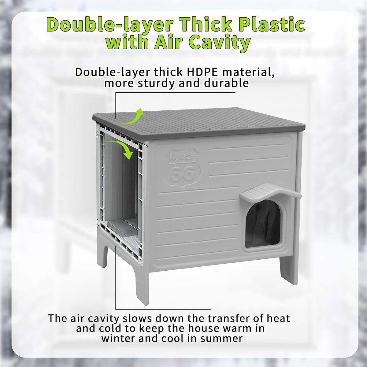 Heated Cat House Outdoor Large Weatherproof Plastic Cats Shelter