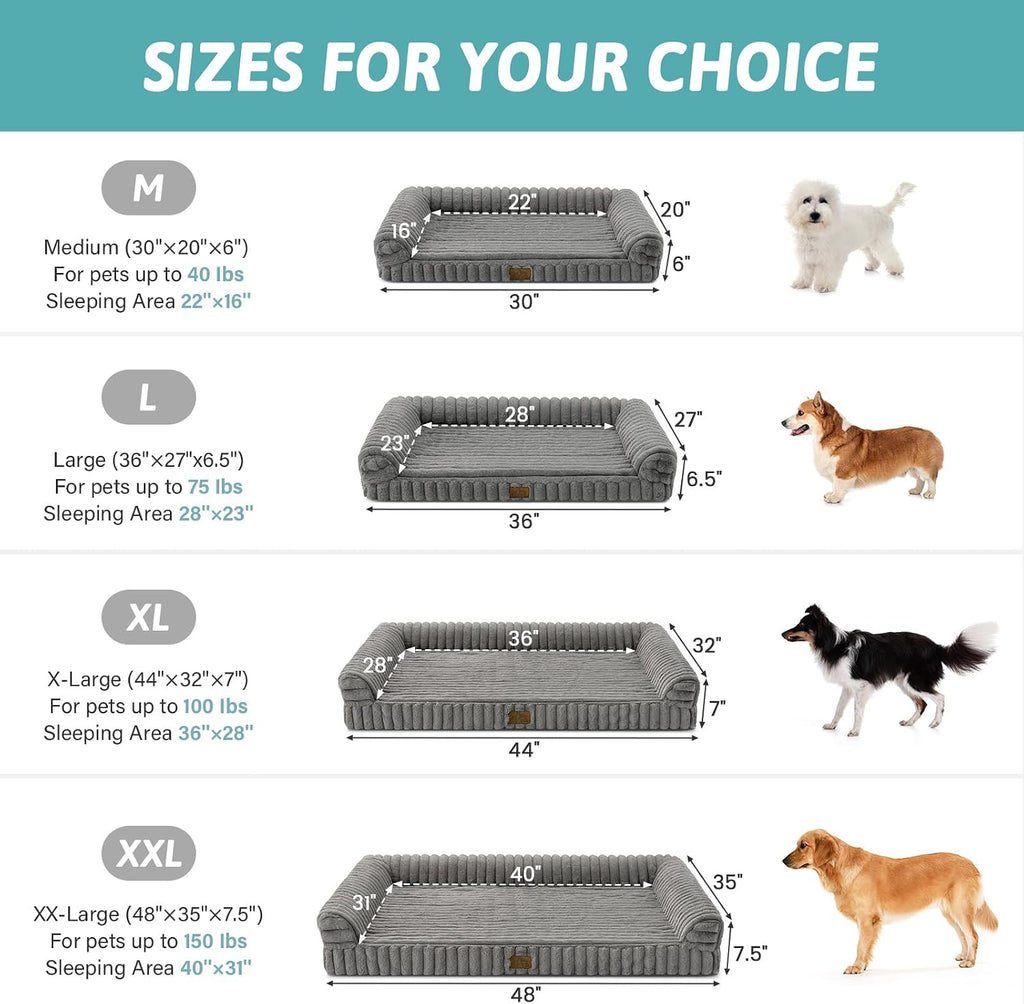 COZY KISS Ultra Soft Faux Rabbit Fur Dog Bed, Grey, 44"x32"