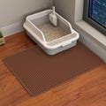 Cat Litter Mat, Double Layer Cat Litter Box Mat (24x18 Inch, Brown)
