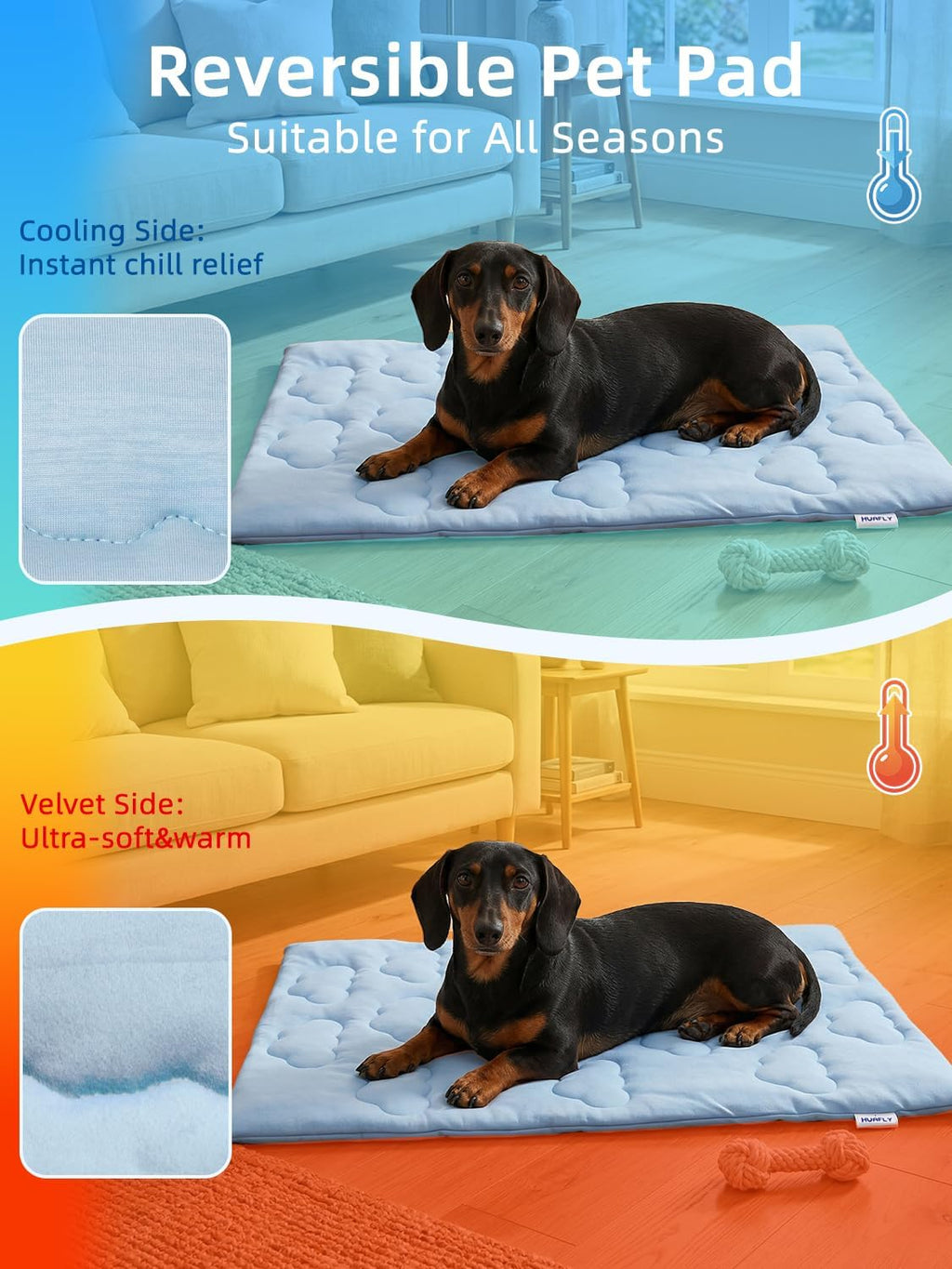 Huafly Dog Crate Pad,Cooling mat for Dogs&Cats，Suitable for All Seasons