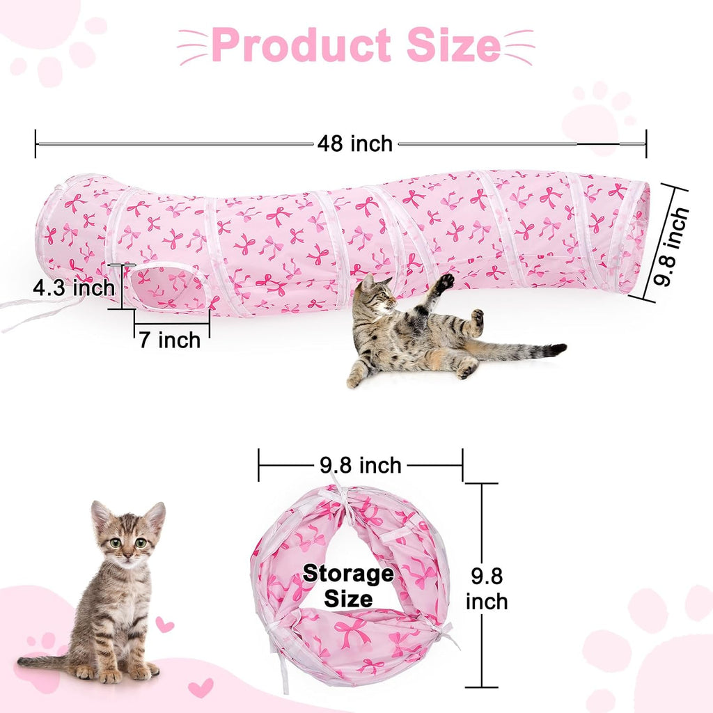 Glittme S-Shape Cat Tunnel, Foldable Cat Tunnels for Indoor Cats