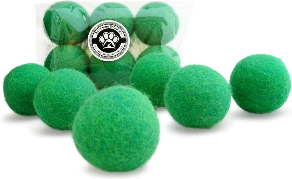 Felted Wool Cat Ball Toys, Green, 6PCS