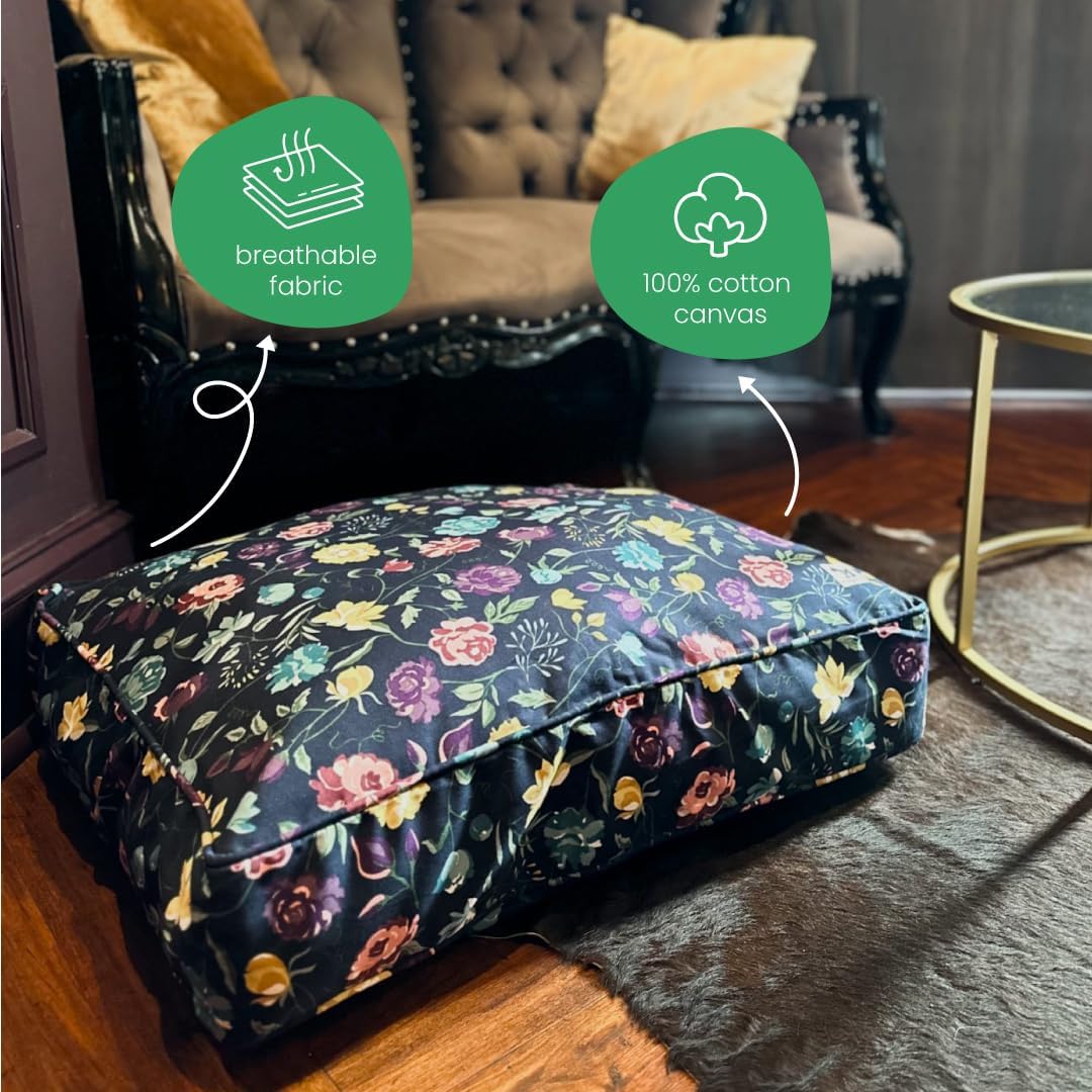 Molly Mutt Friday Morning Dog Bed Duvet Cover, GOTS-Certified 100% Organic Cotton Canvas Cover for Dog, Puppy, or Cat Bed, Durable, Washable, and Free of Harmful Chemicals, Small, 22"x27"x5"
