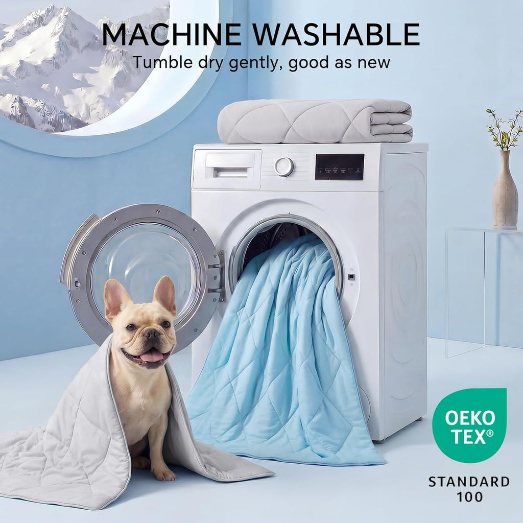 Luciphia Silky Cooling Dog Blanket Q-MAX>0.4 Throw Cat Mat Light Grey,40x60