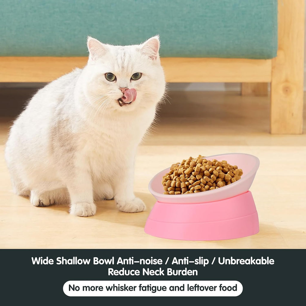 Bulldog Bowl Anti-Slip Dog Cat Dish Detachable Rubber Dog Bowl Pet Sterile Tilted Pet Feeder Slope Base 