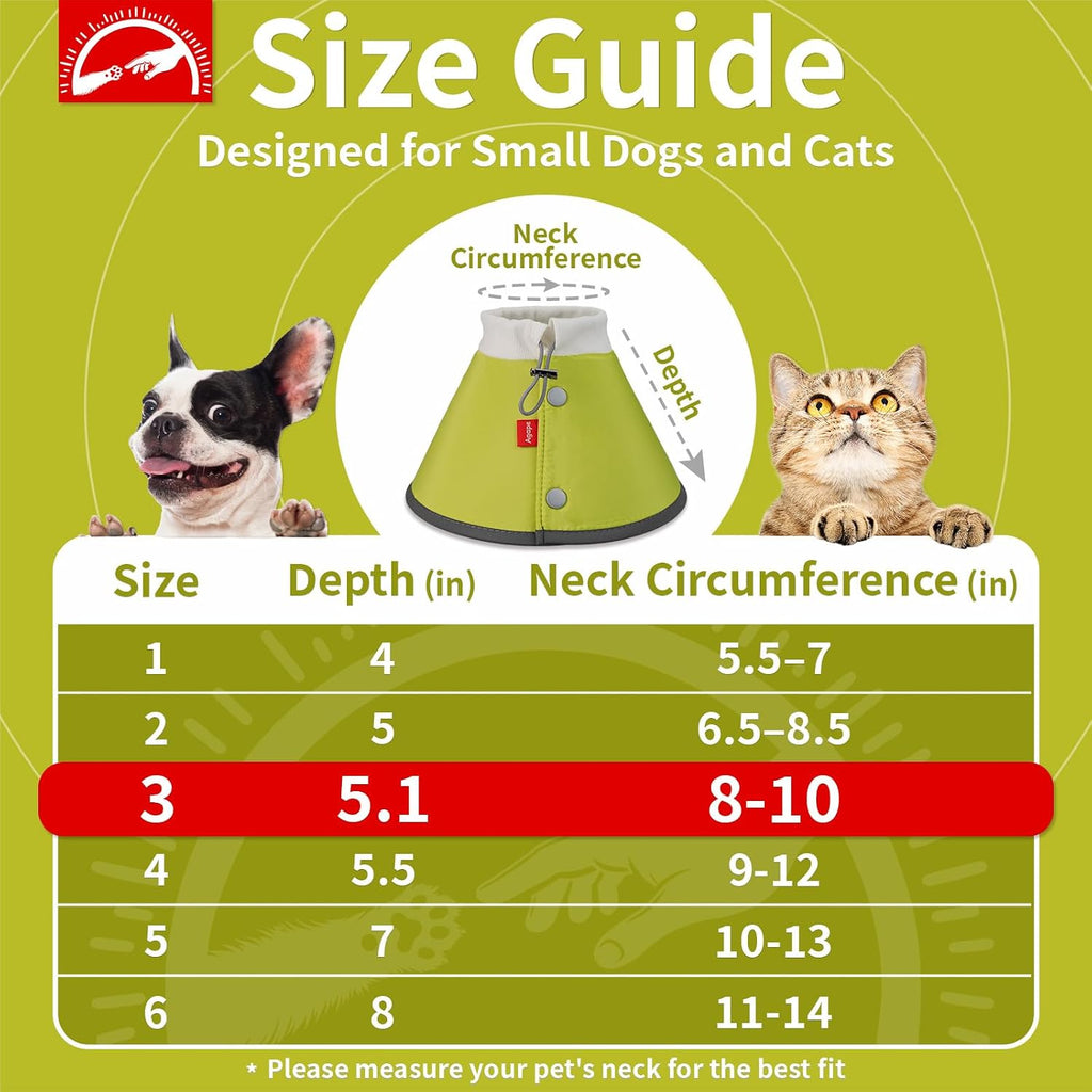 Agape Soft Dog Cone for Small Dogs & Cats, Recovery Collar to Stop Licking