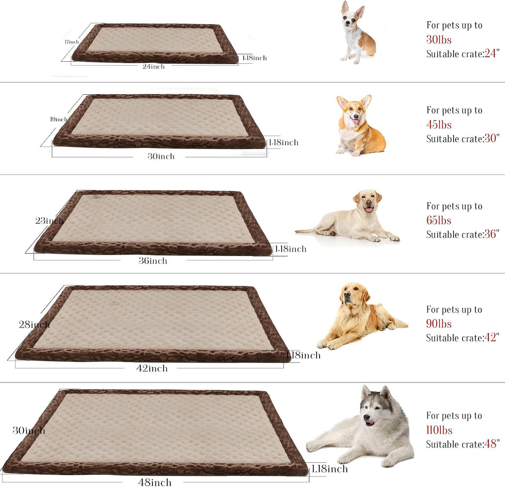 42x28 Dog Crate Bed XL Large Memory Foam Kennel Pad for Dog Cages