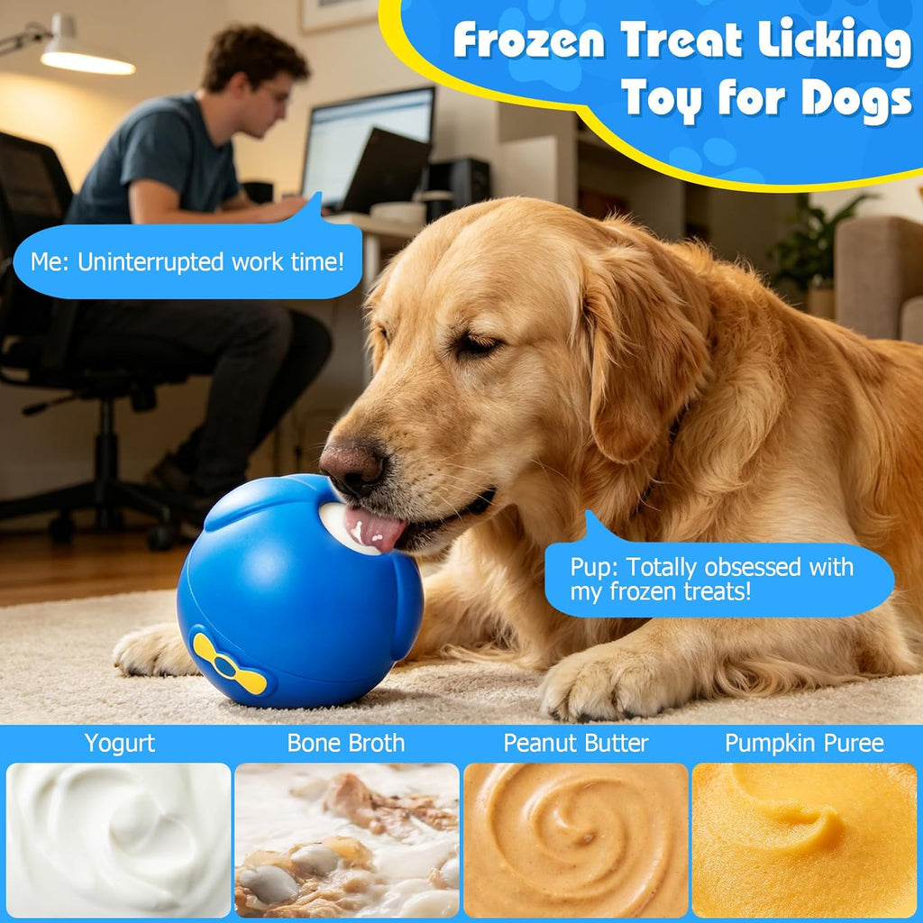 Yipetor Interactive Dog Chew Toy, Large Enrichment Frozen Treat Lick Ball
