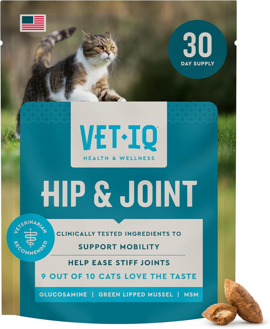 VetIQ Hip & Joint Supplement for Cats, Glucosamine, 3.7oz
