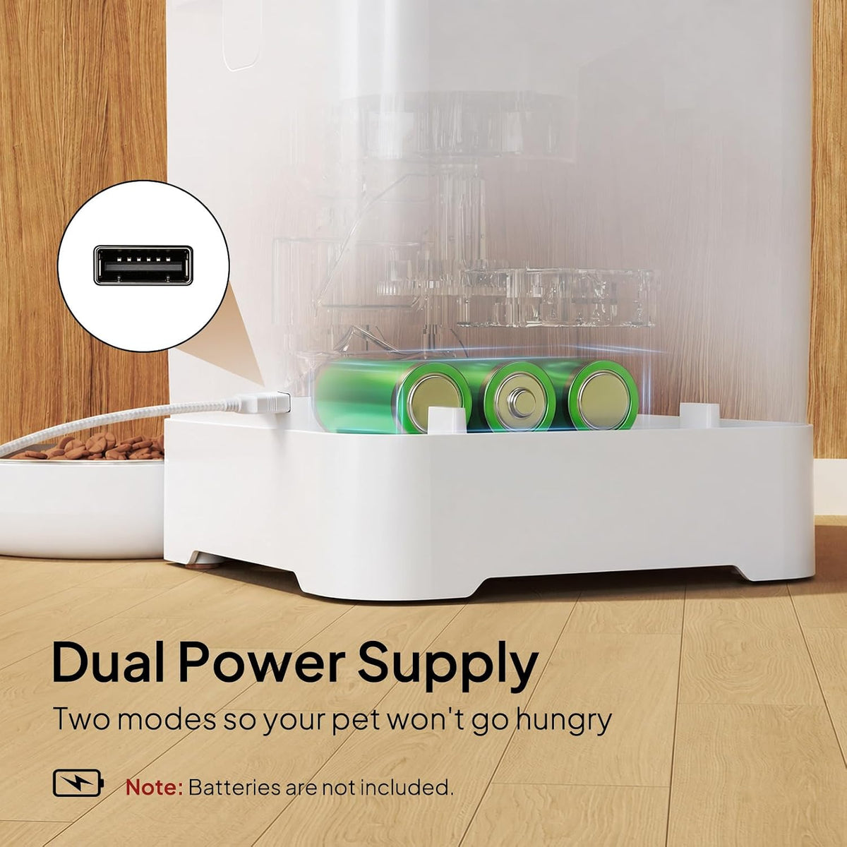 VOLUAS Automatic Cat Feeder for Two Cats with Dual Stainless Bowls, 6L