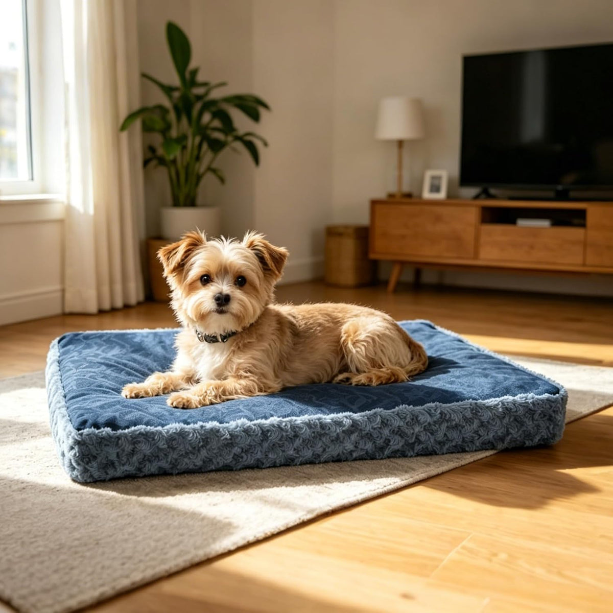 EMPSIGN Dog Bed Mat Crate Pad Mattress, Ultra Soft Pet Kennel, Navy, XXL