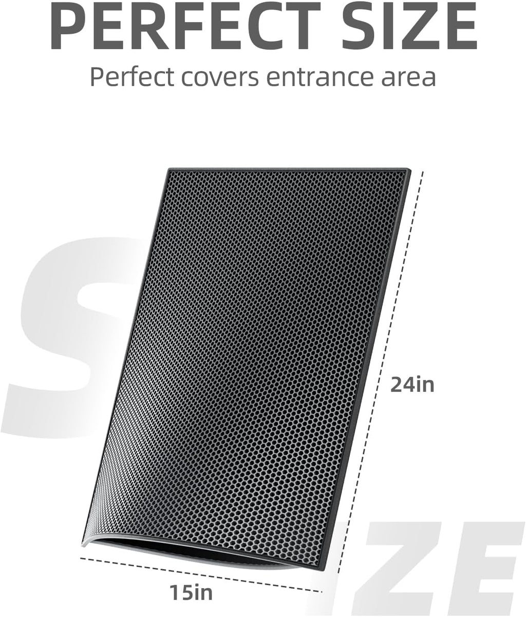 ESTHELLO Cat Litter Mat Honeycomb Double Layer Design 24’ ’ x 15’ ’ Black