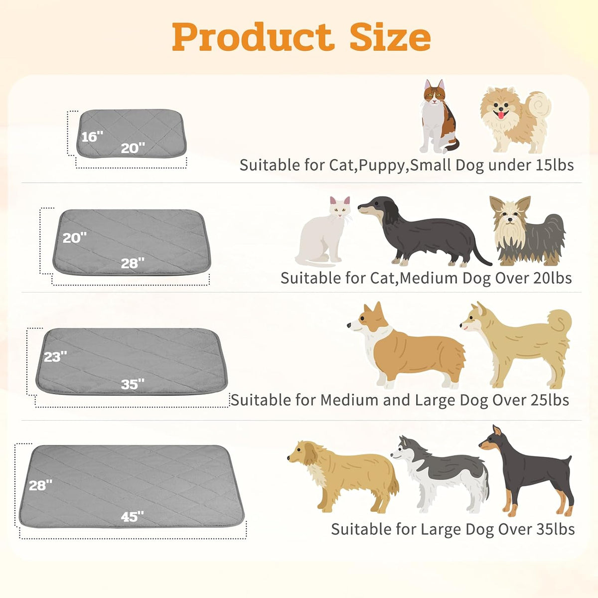 NWK Self Warming Thermal Pet Mat for Dogs and Cats (Misty Gray, Large)