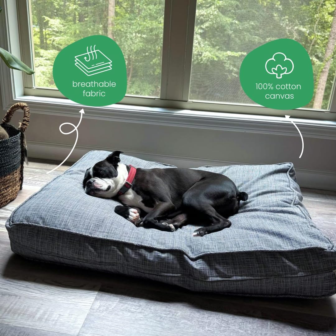 Molly Mutt River Dog Bed Duvet Cover, 100% Cotton Canvas Cover for Dog, Puppy, or Cat Bed, Durable, Washable, and Free of Harmful Chemicals, Small, 22"x27"x5"