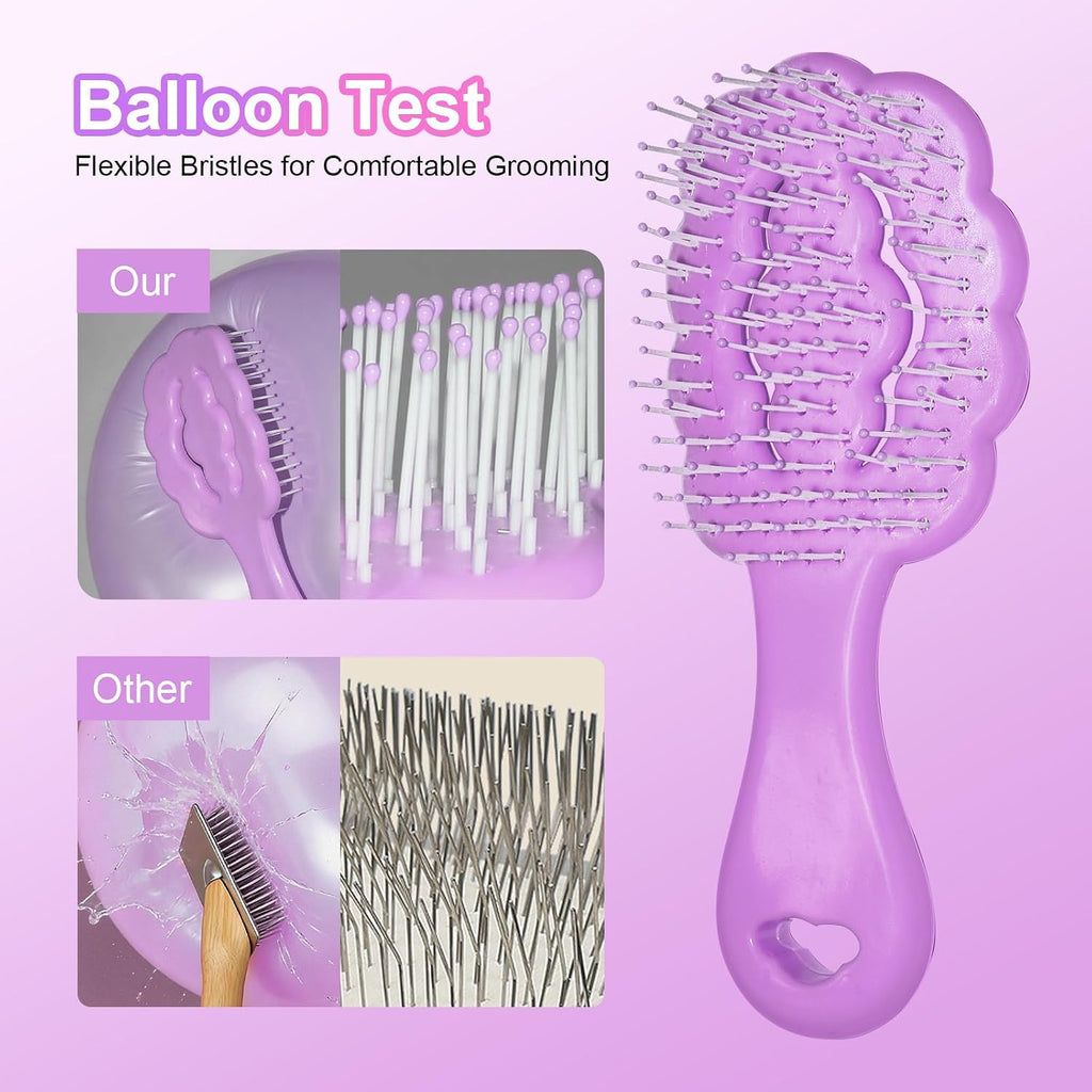 Cloud Shape Small Dog Grooming Brush (Purple) | Perfect for Shih Tzus, Yorkies, and Maltipoos - Ideal Puppy Hair Brushes for Maltese and Small Breeds