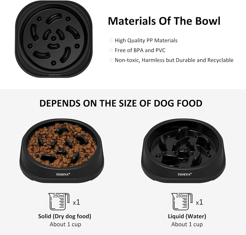 YINEYA Anti-Choking Slow Feeder Dog Bowls Small Size Dog, Slow Feeder Cat Bowl, Supplies and Puzzle for Pet