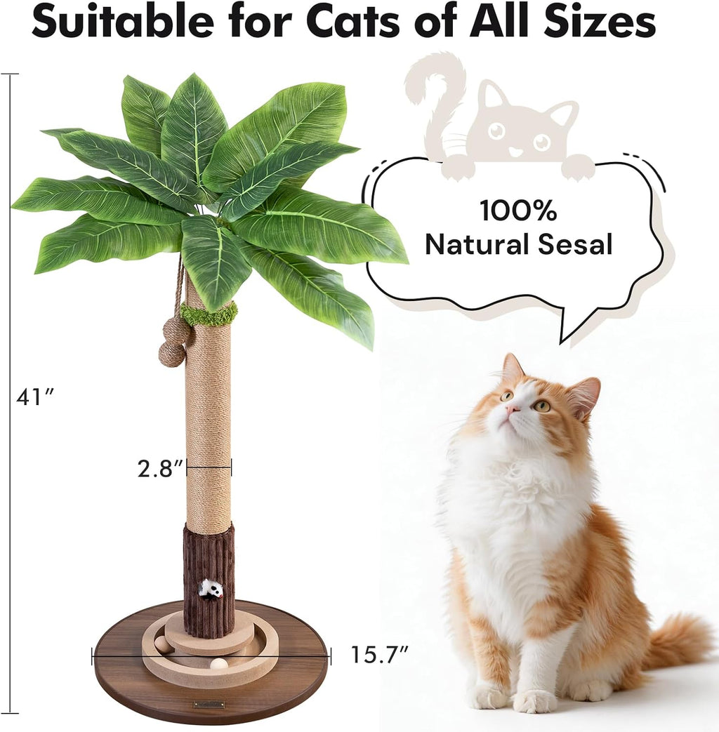 Woochpet 35"Cat Scratching Posts For Indoor Cat,Cat Scratcher With Cat Toys