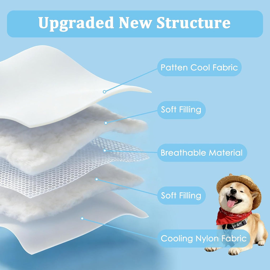 Cooling Blanket for Dogs, Dog Cooling Mat & Bed, Q-MAX>0.42- Lightweight, Durable & Breathable Pet Throw for Sofa, Car and Furniture Protector, Reversible Design, Easy to Clean, 40"x60", Gray