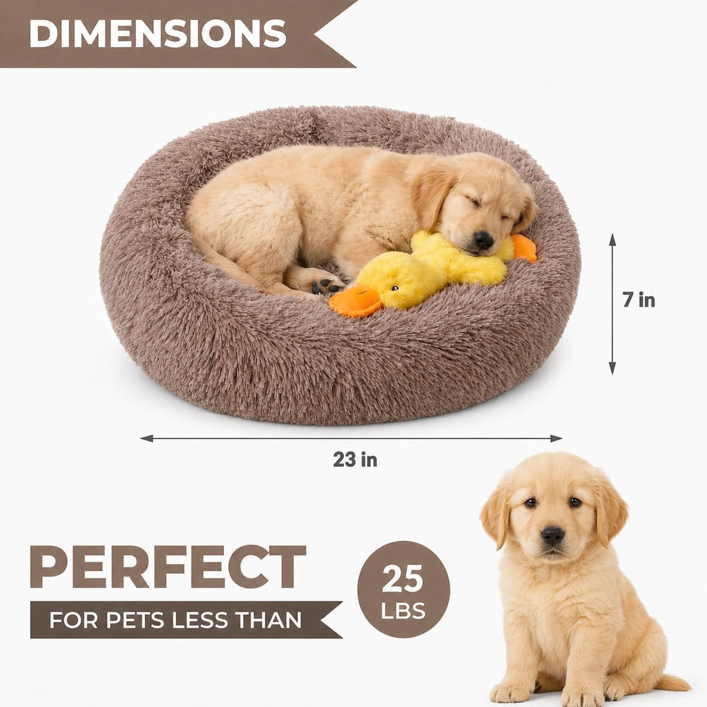 Whiskers & Friends Puppy Bed Washable, Calming Donut Dog Beds Small Dogs