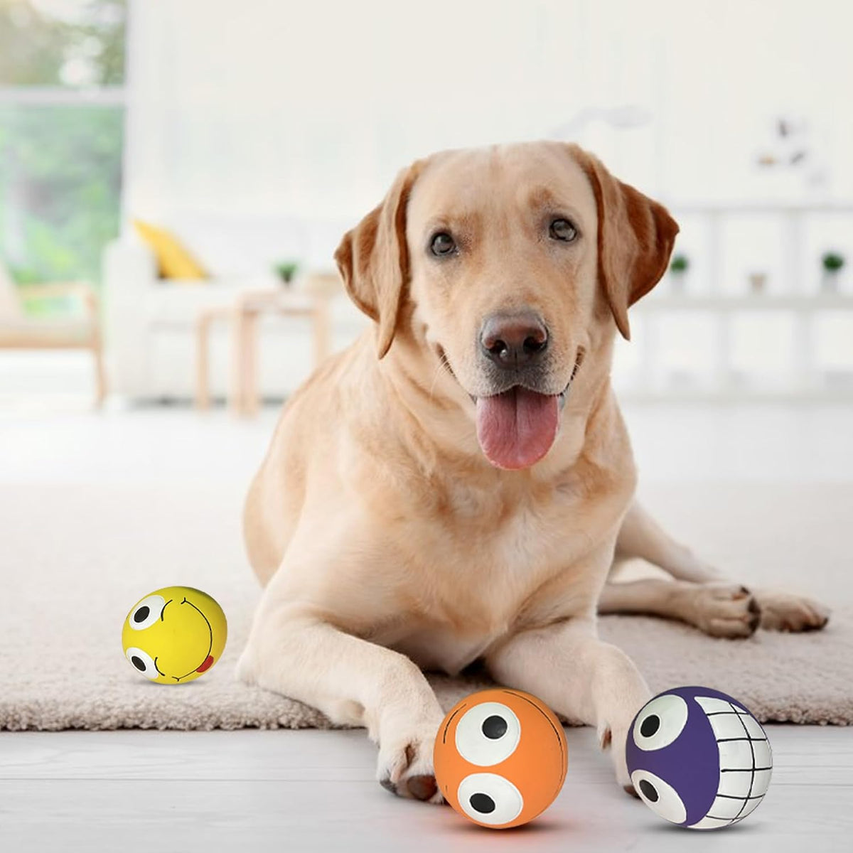 Multipet Three Peas in a Pod | Squeaky Chew Dog Toy | Fetch Interactive Pea Pod Dog Toys | 3 XL Latex Squeaky Balls | 3" (Ball Size)