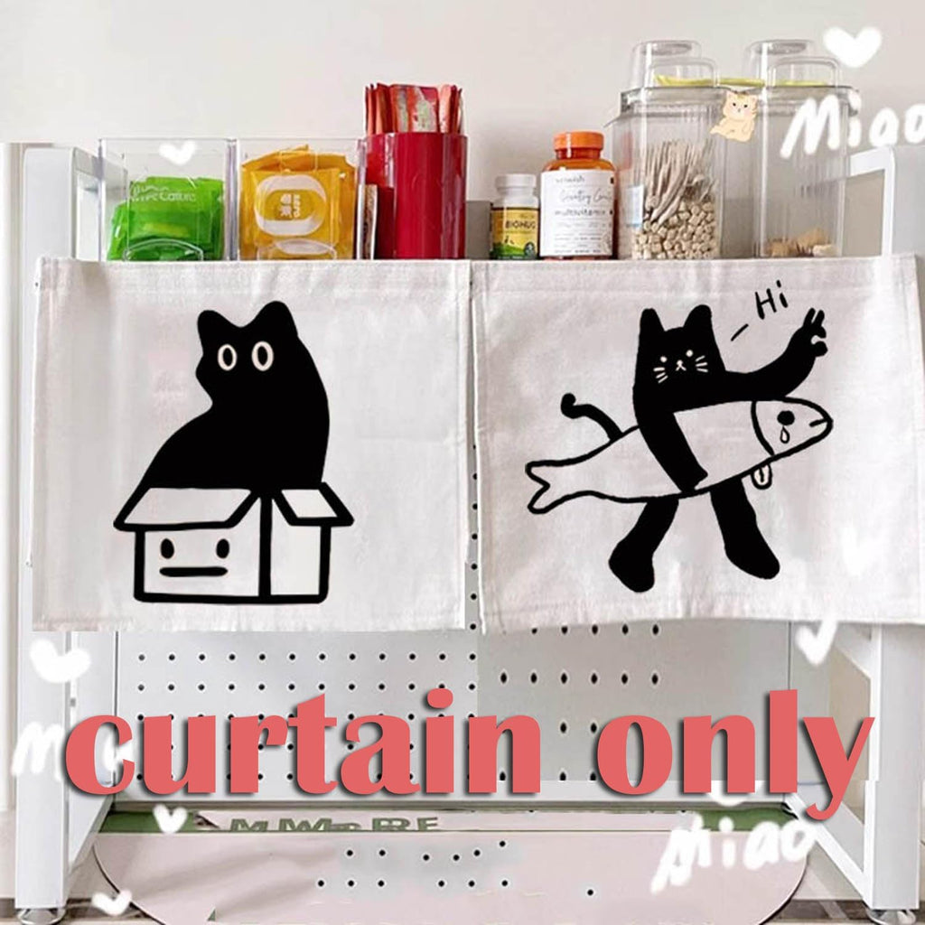 Cat Litter Box Curtain Cover - Cat House Door Flap Self Cleaning Litter Box Door Curtain for Automatic Litter Box Robot Cat Furniture Curtain (Cute, 15.74 * 19.7")