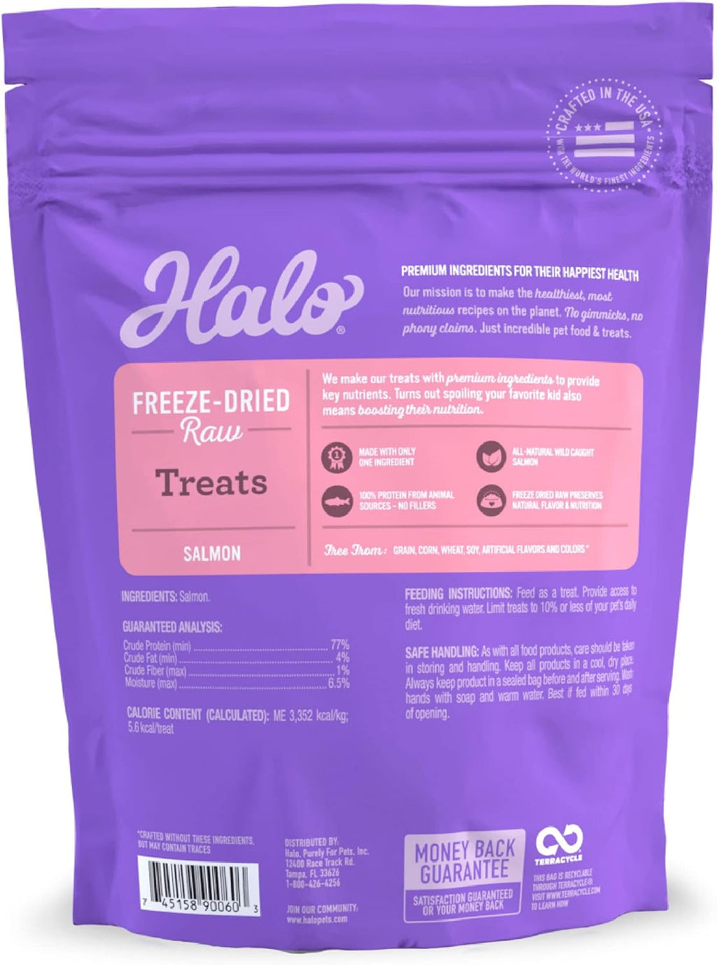 Halo Freeze-Dried Raw Cat Treats, Wild Caught Salmon Recipe, 1.6 oz