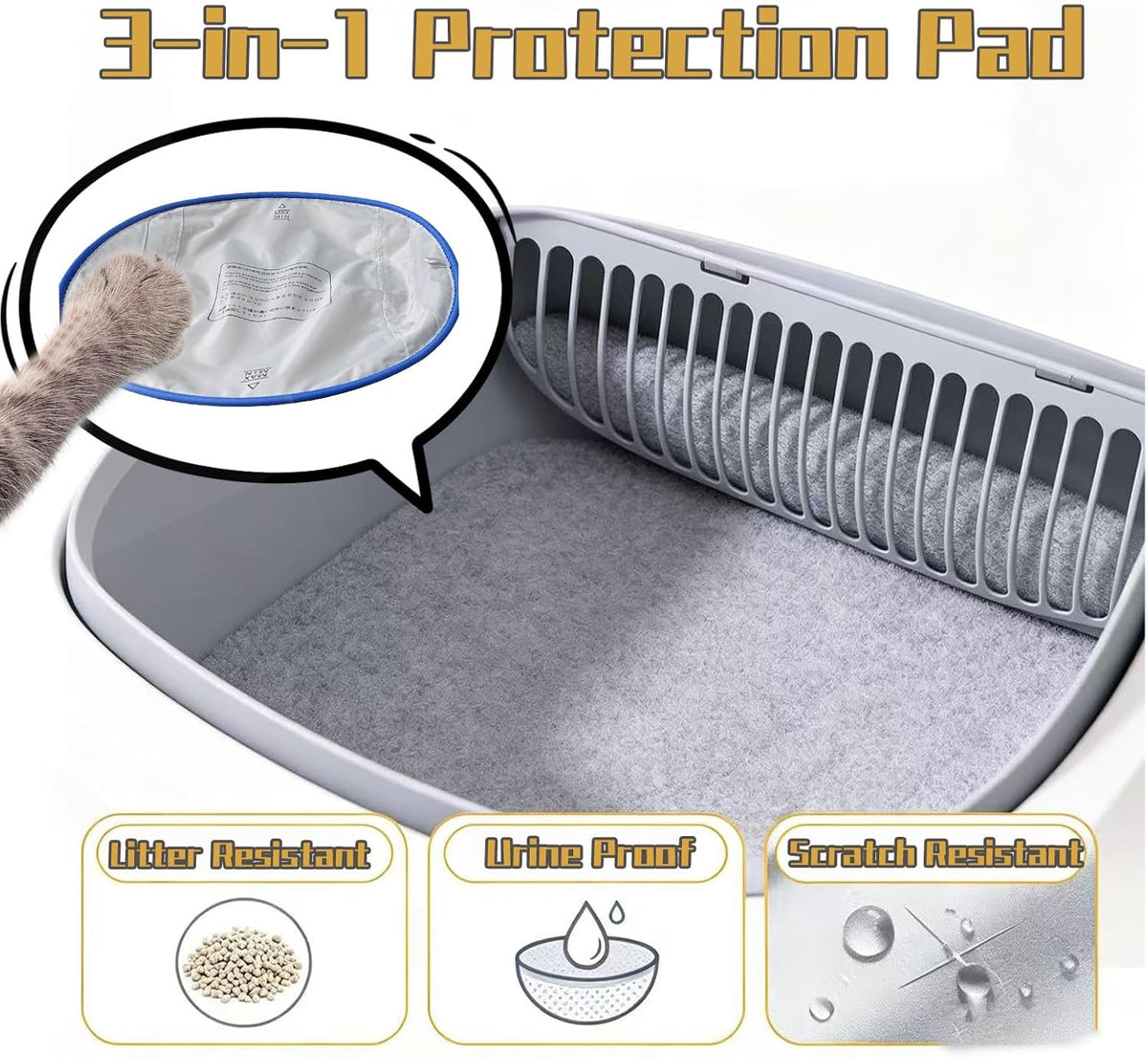 Automatic Litter Box Liner, Waterproof Scratch-Resistant Base Mat 1
