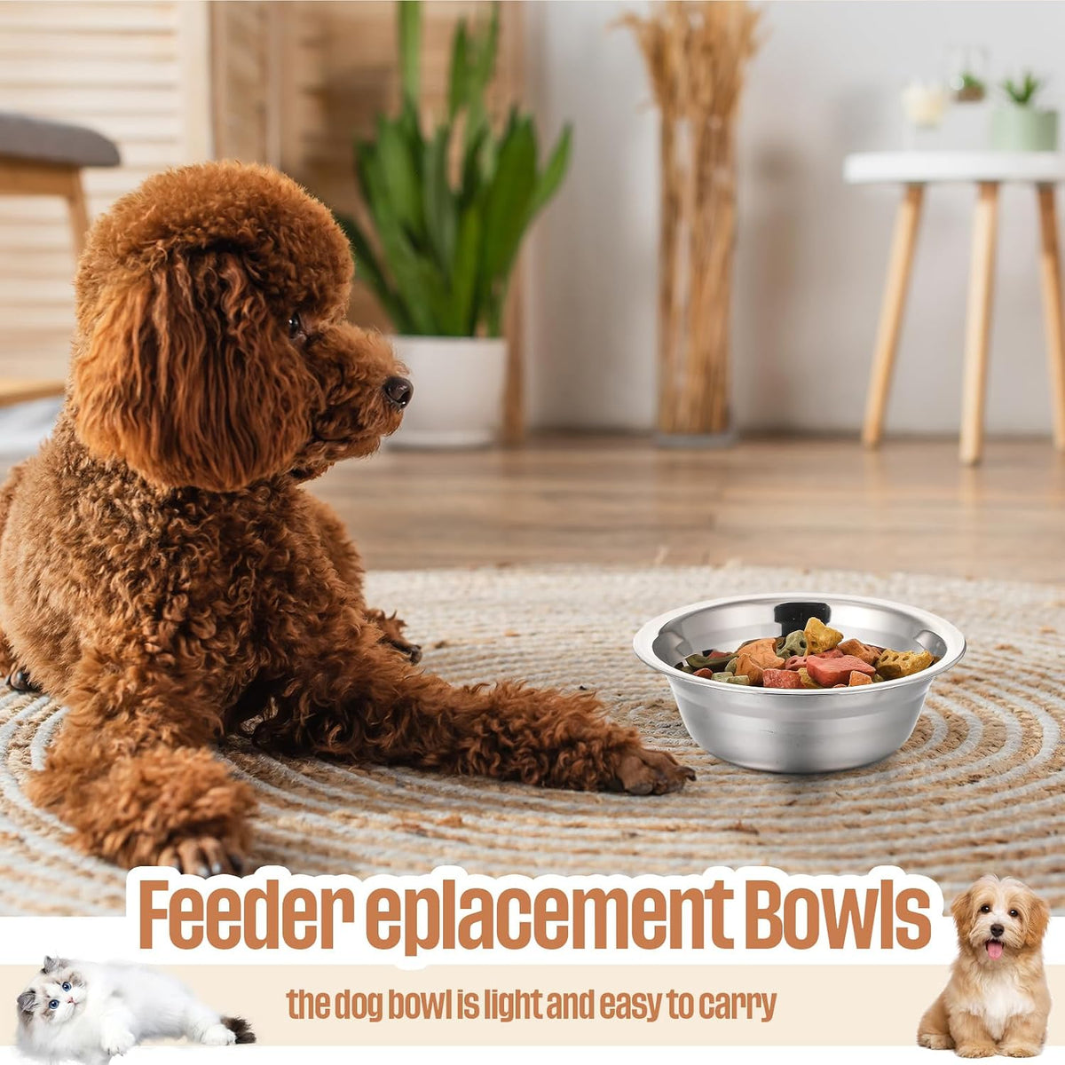 Zhehao 30 Pcs Stainless Steel Dog Bowls Bulk Metal Dog Food and Water Container Replacement Lightweight Pet Bowl for Cage Kennel and Crate(16 oz)