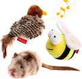 Gigwi 3 Pack Automatic Cat Toys, Interactive Squeaky Toys for Cats Inddoor