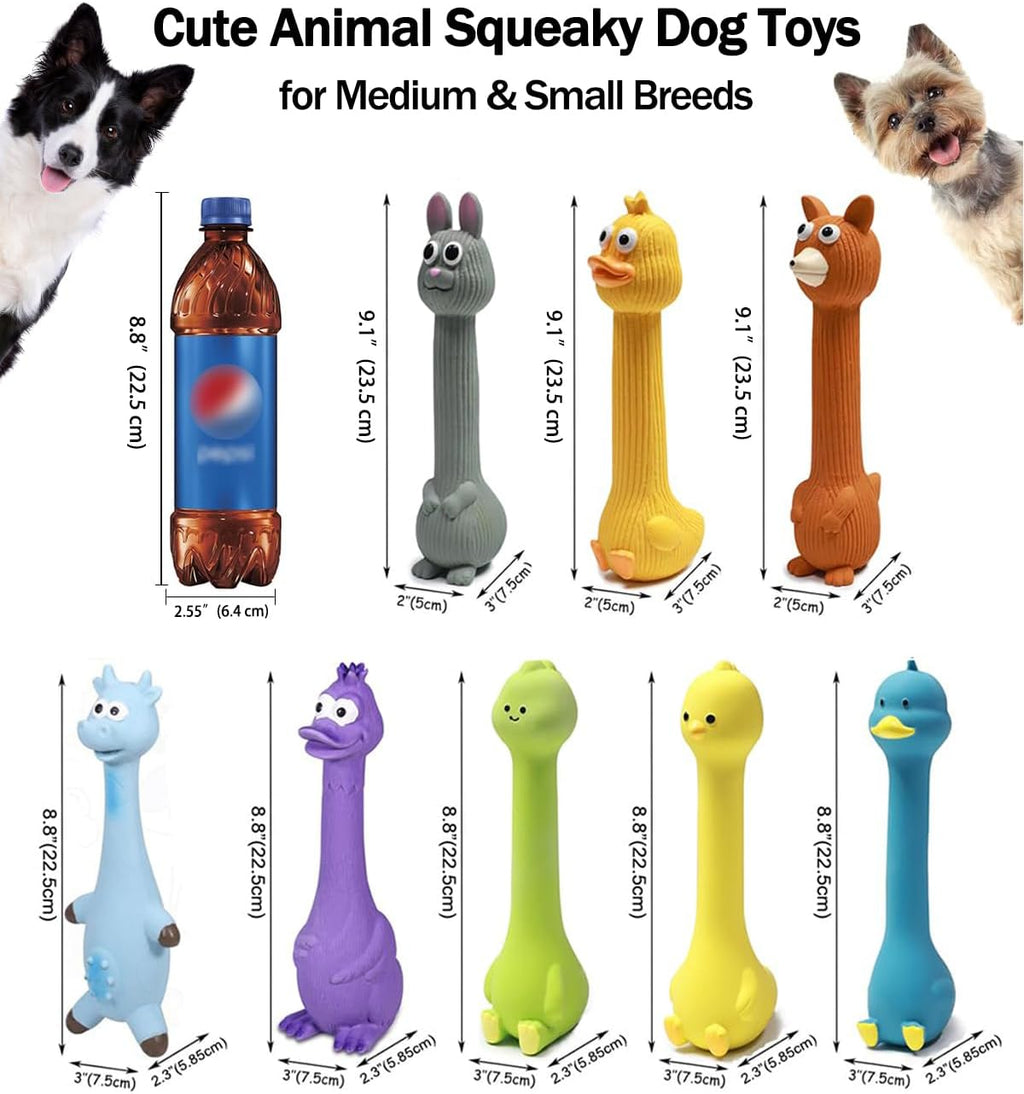 SCHITEC Squeaky Dog Toys, [2 Pack] Squawking Latex Toy with Interactive Squeaker, Squeak Rubber Duck Chicken for Medium Small Dogs