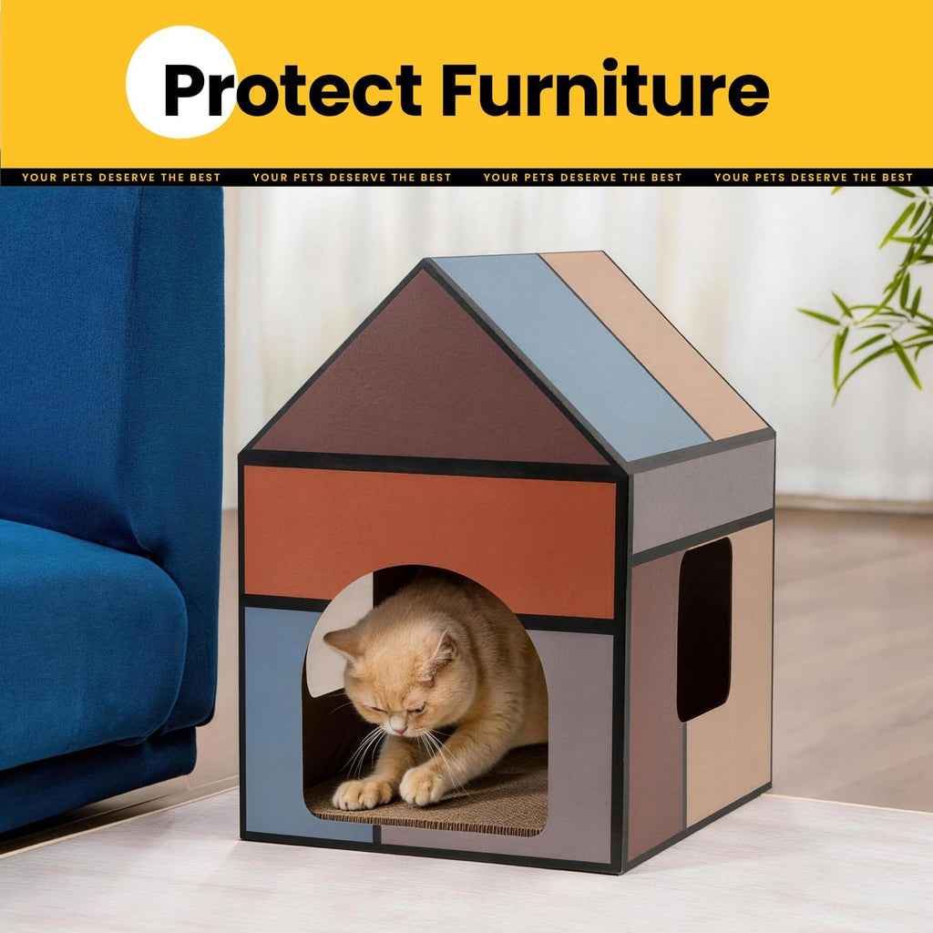 Conlun Large Cat House Scratching Pad Indoor Cave <18 lbs