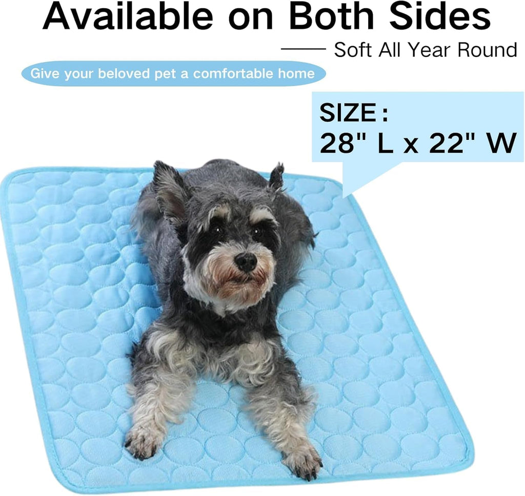 2025 New Dog Cooling Mat, Pet Cooling Mats, Summer Cool Pads Pet Mat Outdoor for Dogs & Cats, Pet Bed Mats Machine Washable (Blue, 70×55 cm | 28×22")