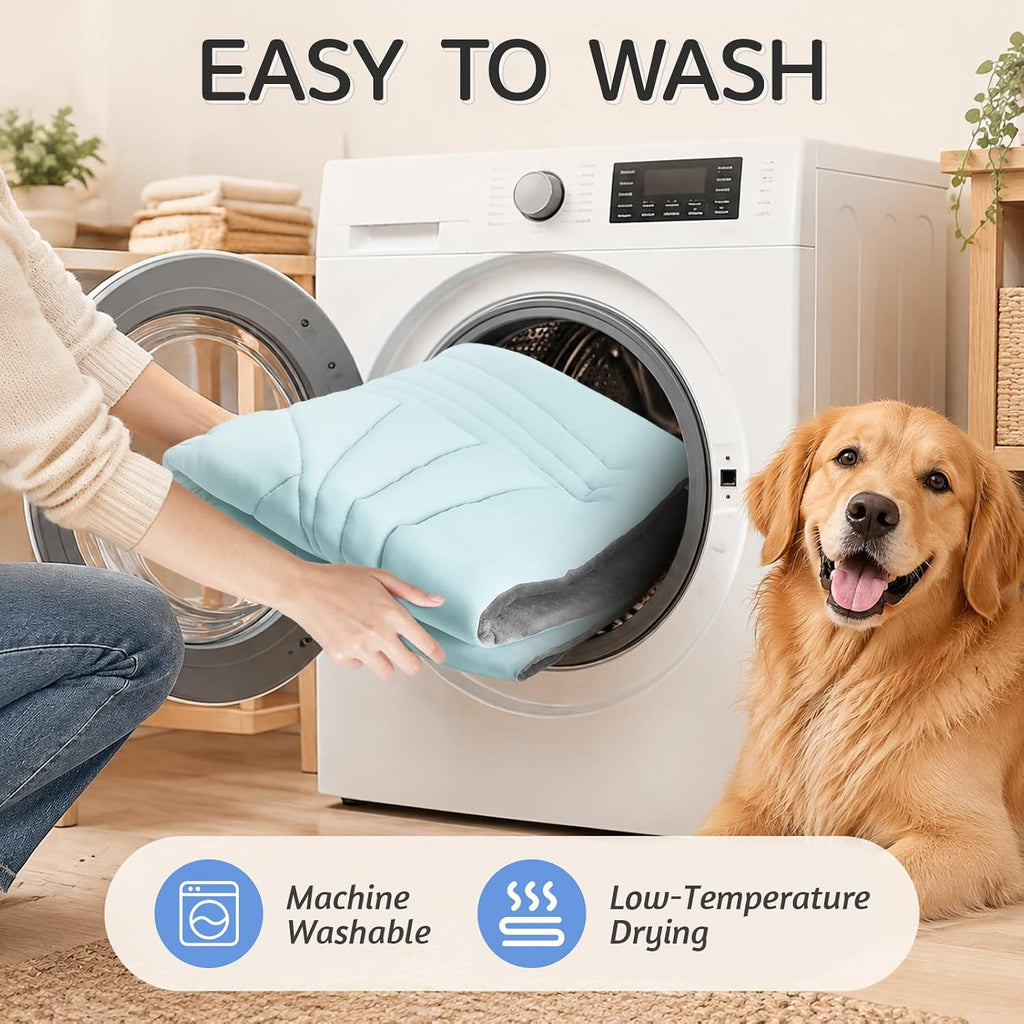 Dog Cooling Mat, Reversible Cool&Warm Washable Pad, 36"x23", Blue