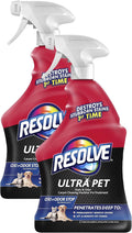Resolve Ultra Pet Odor and Stain Remover Spray – Carpet Cleaner for Cat and Dog Urine and Poop, 32oz (Pack of 2)