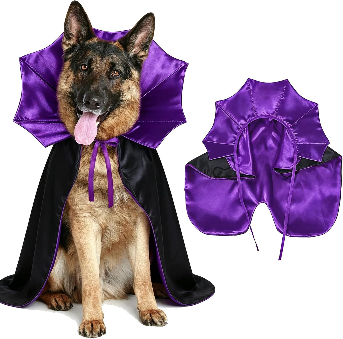 GOYOSWA Dog Halloween Costumes, Dog Vampire Devil Cape Cloak Costume Pet Halloween Costumes for Small Medium Large X-Large Dogs Pets (X-Large)