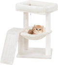 YOUPET Cat Tree with Cat Scratching Post for Indoor Cats, Cat Tower with Scratching Board and Playful Toy Balls, Cat Tree Tower with Cozy Hammock,Beige