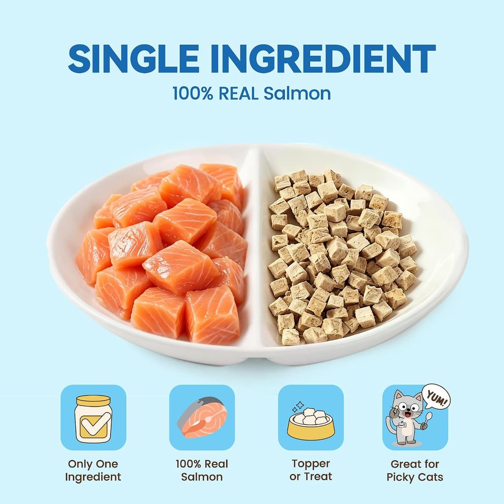 Freeze Dried Salmon Cat Dog Treats 4 oz Single Ingredient