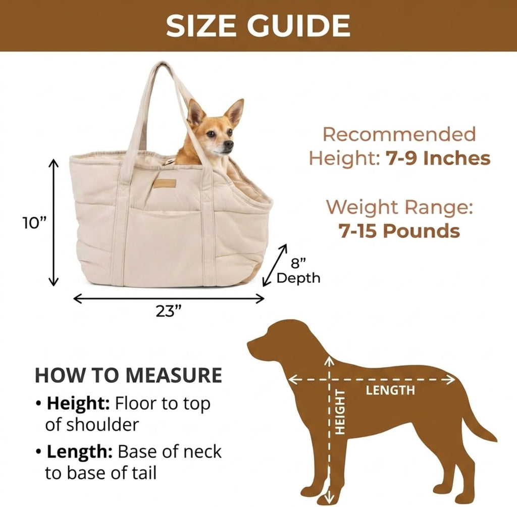 Plush Dog Purse Carrier for Small Dogs, Soft Tote, White