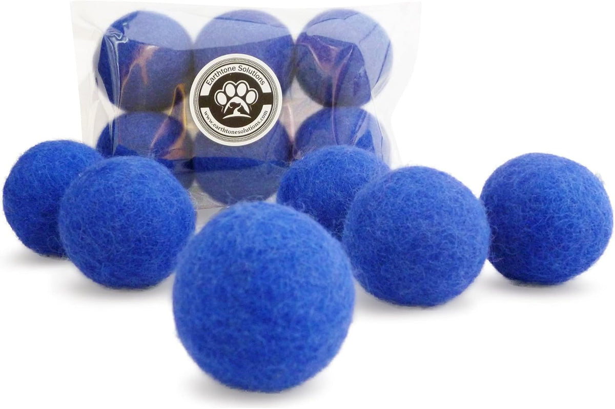 Wool Cat Toys, Felt Toy Balls, Blue, 6PCS