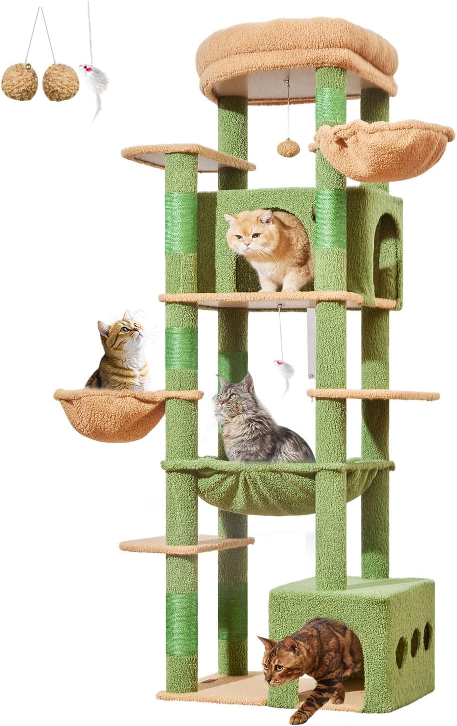 Taoqimiao 72 in Cat Tree, XXL Cat Tower for Indoor Cats Large Adult 25Lbs+