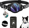 typecase Reflective Breakaway Cat Collar with AirTag Holder, Black/Blue