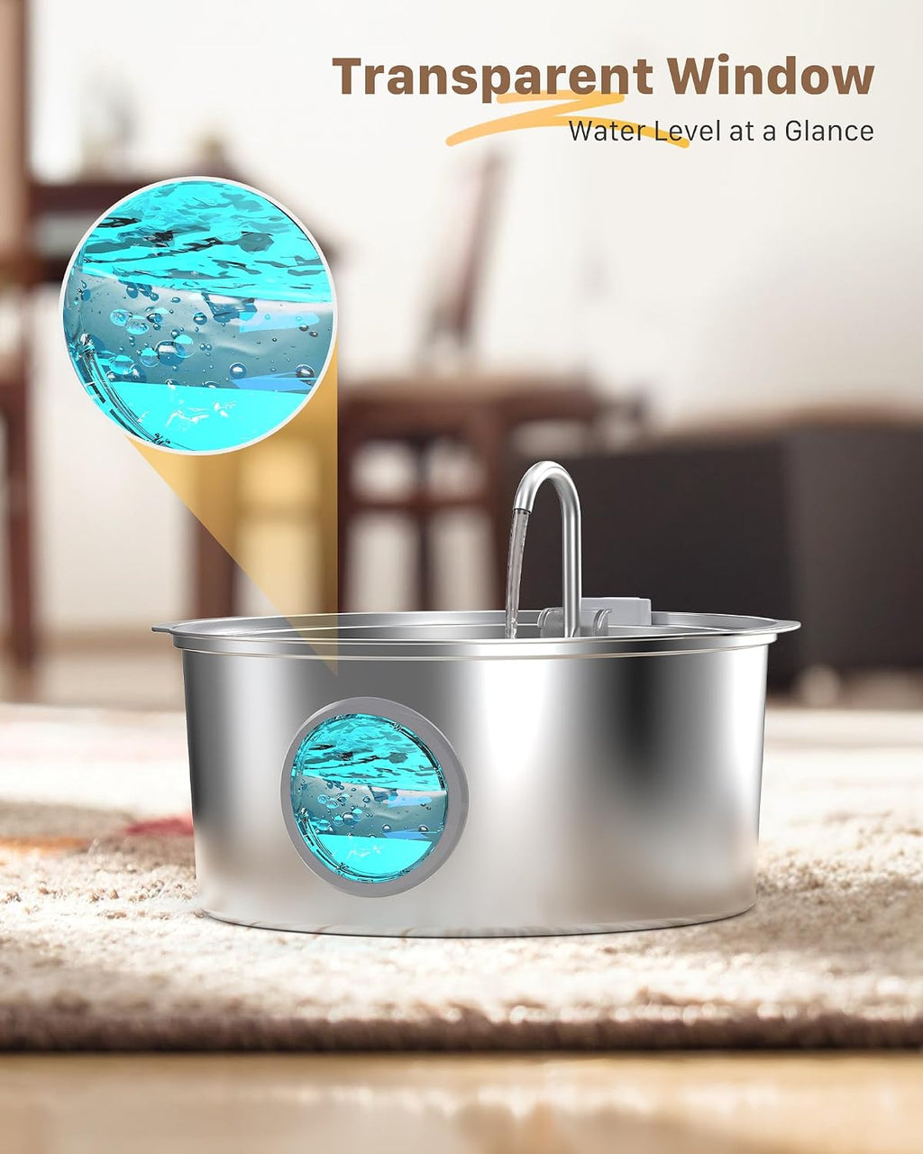 Dog Water Fountain for Large Dogs: 8 Filters + 8 Sponges Big Cat Fountain