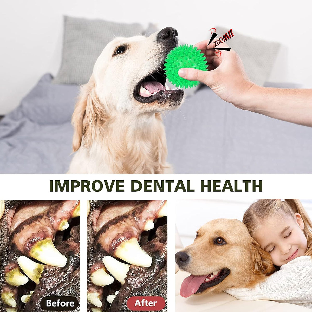 petizer 3-Pack 3.5” Squeaky Dog Toy Balls, Floating Dogs Pool Balls, Dog Spiky Balls, Interactive Fetch Toys for Puppy, Dog Chew Toys - Safe, BPA Free